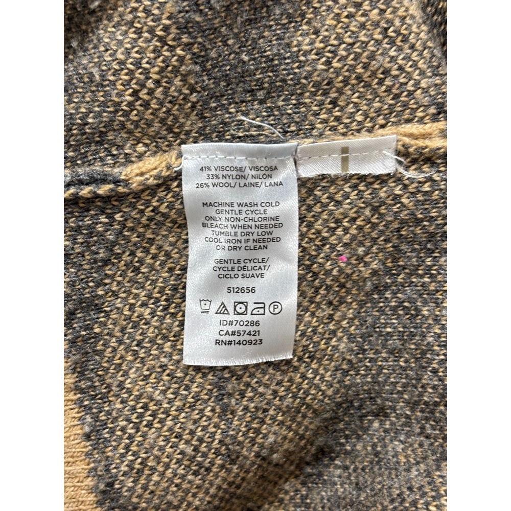 LOFT Womens S Tan Gray Tiger Stripe Boatneck Sweater Casual Cozy Animal Print - Picture 9 of 11